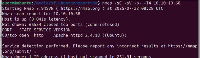 Nmap scan