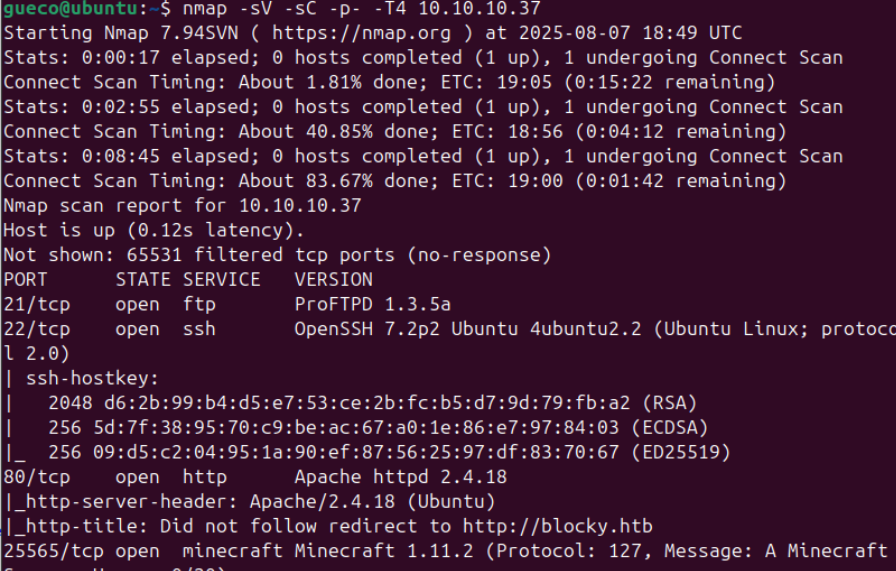 Nmap scan