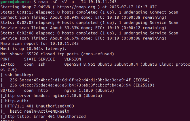 Resultado de Nmap