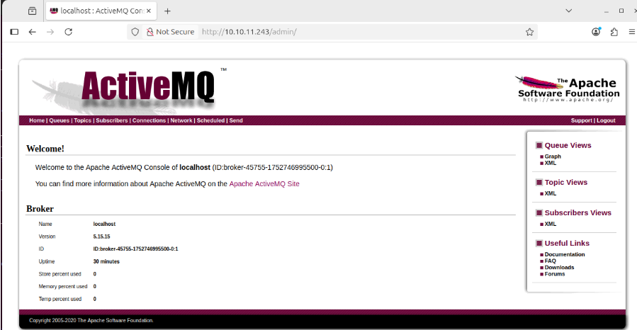 Panel admin ActiveMQ