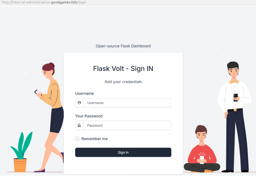 Login de administración en Flask