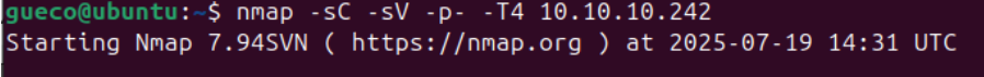 Resultado de Nmap